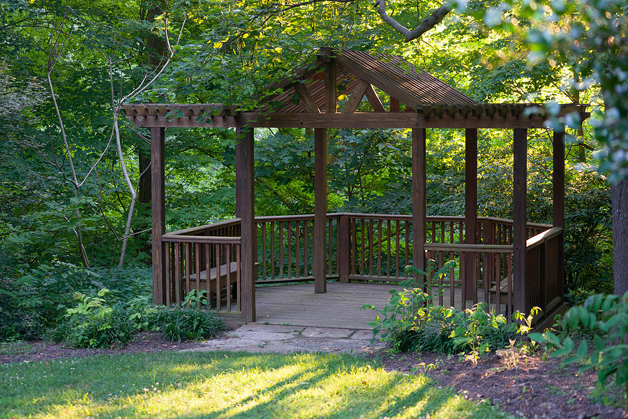 simple gazebo made out of wood